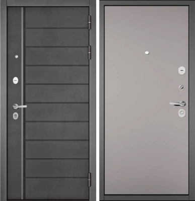 Дверь Бульдорс TRUST - MASS - Р/Р Букле графит/Бетон темный -136 Фурн - ЧЕРНАЯ