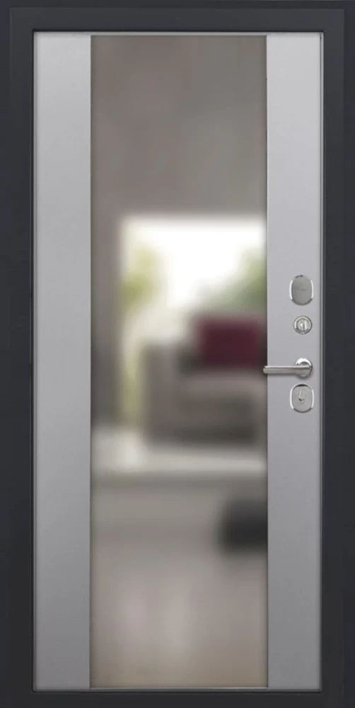 Входная дверь ДвериПРО Elfy Алиса (16мм, ПВХ софт грей, зеркало) DPRO196435 внутренняя сторона