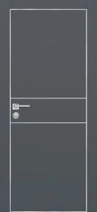 Межкомнатная дверь PX-15  AL кромка с 4-х ст. Графит матовый