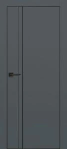 Межкомнатная дверь PX-20  черная кромка с 4-х ст. Графит матовый