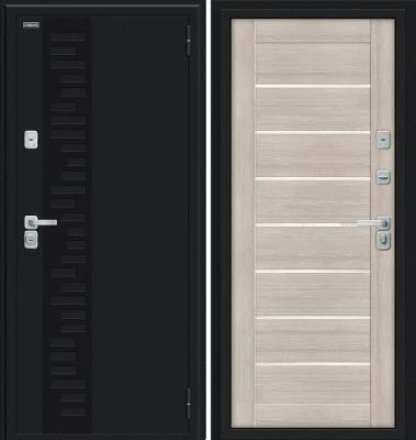 Дверь Браво Thermo Техно Декор-2 Букле черное/Cappuccino Veralinga