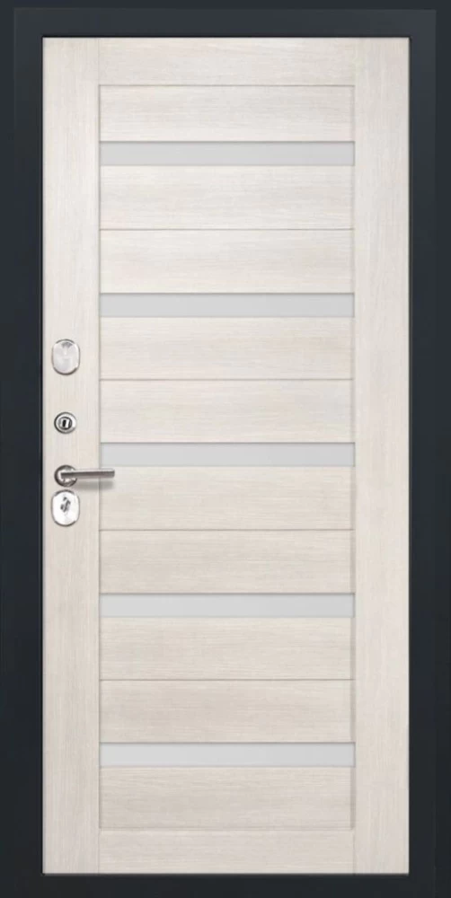 Входная дверь ДвериПРО Аура СБ-1 (ст. белое, 16мм, беленый дуб) DPRO195812 внутренняя сторона