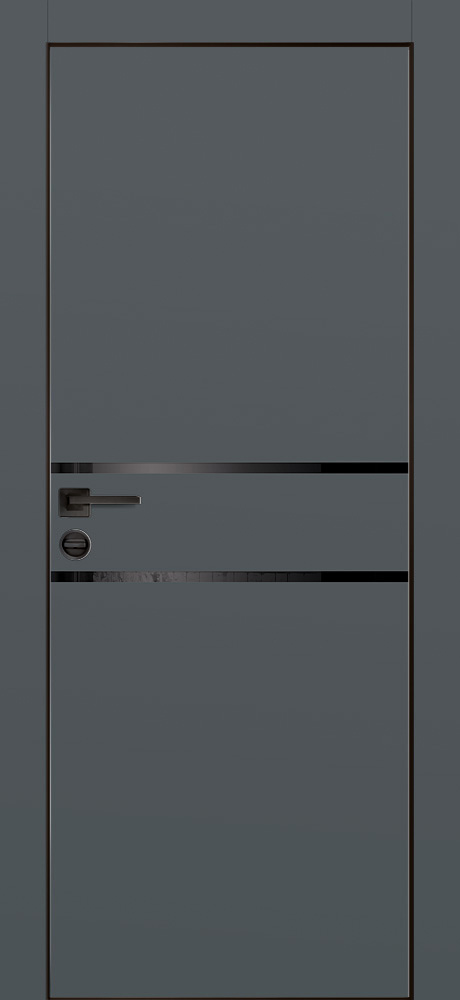 Фото Межкомнатная дверь PX-18 черная кромка с 4-х ст. Графит матовый
