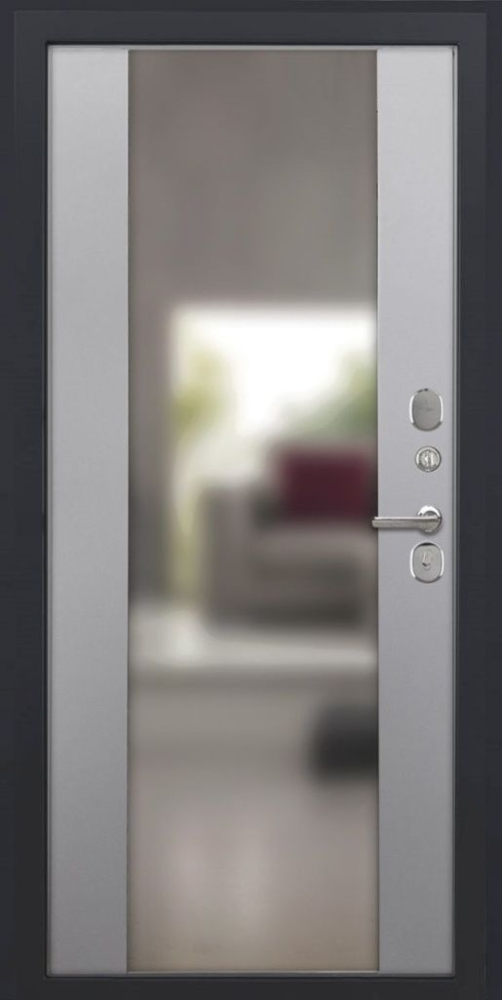 Входная дверь ДвериПРО Аура Алиса (16мм, ПВХ софт грей, зеркало) DPRO195332 внутренняя сторона