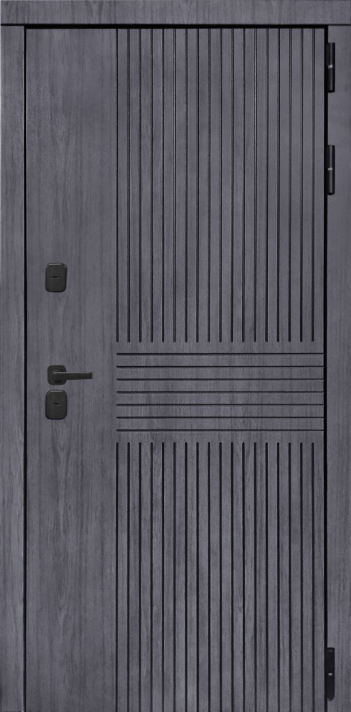 Входная дверь ДвериПРО Берген Лаура-2 (16мм, мореный дуб) DPRO197014 внешняя сторона